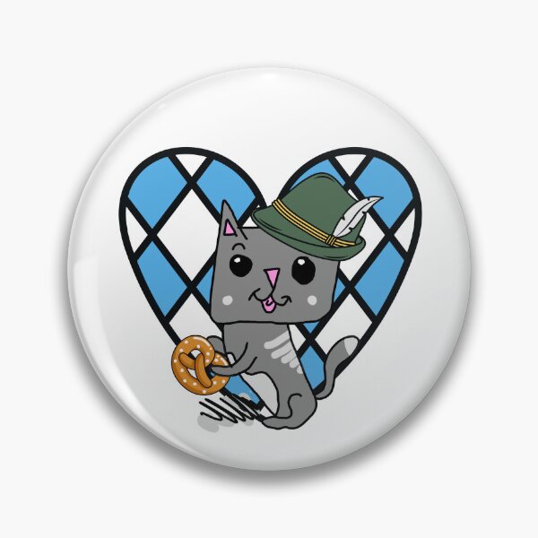 Artikelvorschau, Katze Kätzchen Mietz Katzenbaby Oktoberfest Bayern Deutschland Brezel Hut Feder niedlich entworfen und verkauft von MPB-Design.