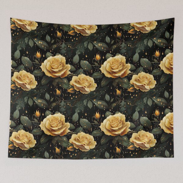 Item preview, Golden roses and droplets designed and sold by Lewis-mart.