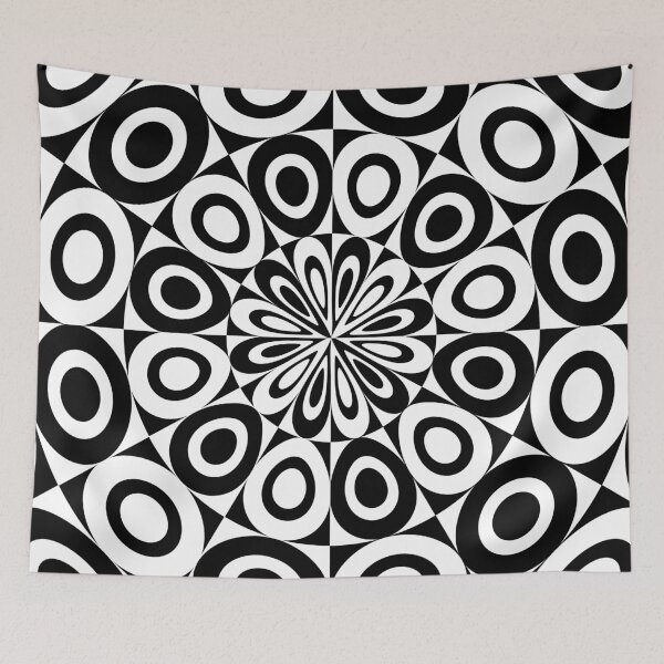 Item preview, Mid Mod Geometric Op Art 321 Black and White designed and sold by tonymagnerart.