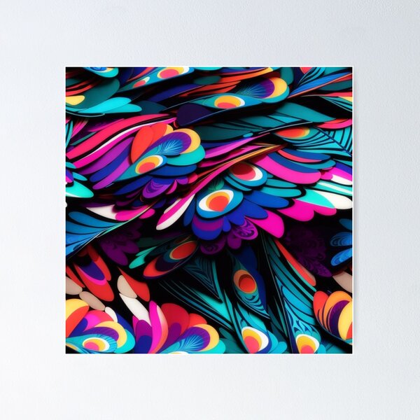 Item preview, Neon Peacock Feathers Elegance #2 designed and sold by Electric-Easel.