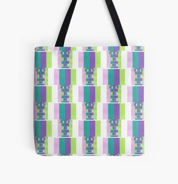 Rainrow Fro Repeat (Facemadics colorful contemporary abstract face) All Over Print Tote Bag