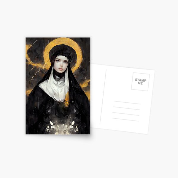 St. Scholastica Plaque & Holy Card Gift Set - Portraits of Saints