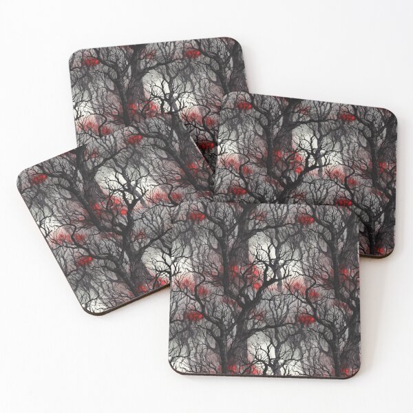 Item preview, Old trees, branches, twigs in the fog with red highlights - Gothic, Steampunk, Horror designed and sold by FairyQueen.