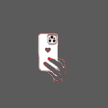 mirror selfie phone in hand pixelart