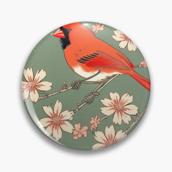 Item preview, Northern Cardinal in flowers designed and sold by EuropeanPrints.