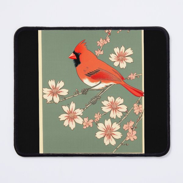Item preview, Northern Cardinal in flowers designed and sold by EuropeanPrints.