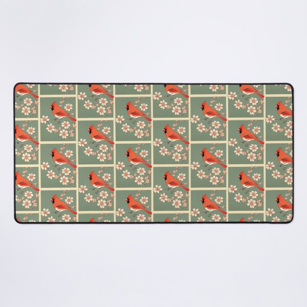 Item preview, Northern Cardinal in flowers designed and sold by EuropeanPrints.