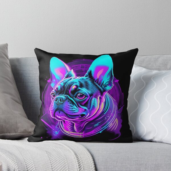 Item preview, Synthwave Style / Neon Frenchie / French Bulldog designed and sold by Seneku-Design.