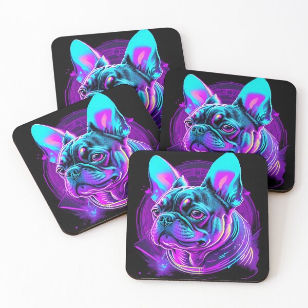 Item preview, Synthwave Style / Neon Frenchie / French Bulldog designed and sold by Seneku-Design.