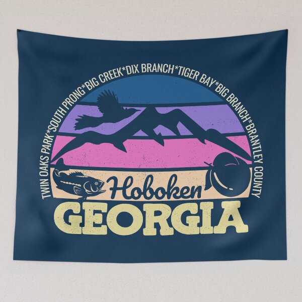 Item preview, Hoboken Georgia Sunset Retro Vintage Local Pride Logo designed and sold by CRHPOD20.