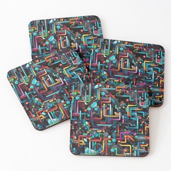 Item preview, Abstract Circuit Maze Labyrinth patterns designed and sold by Graphics By Craig.
