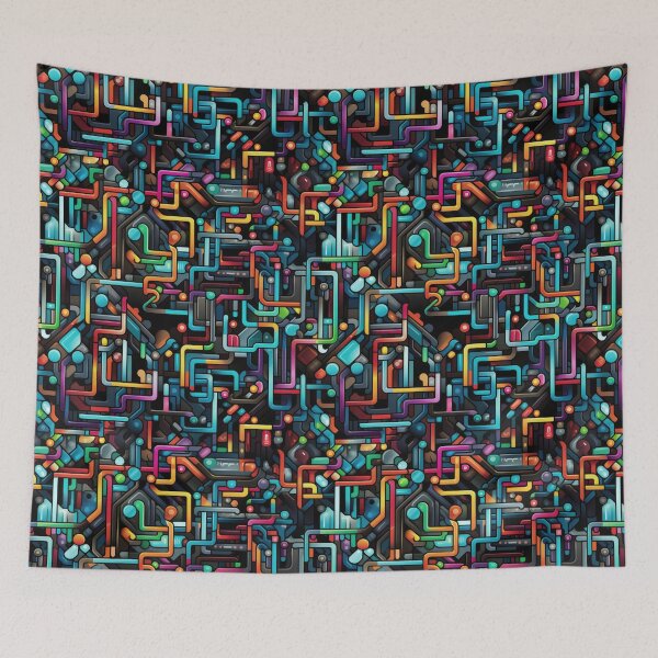 Item preview, Abstract Circuit Maze Labyrinth patterns designed and sold by Graphics By Craig.