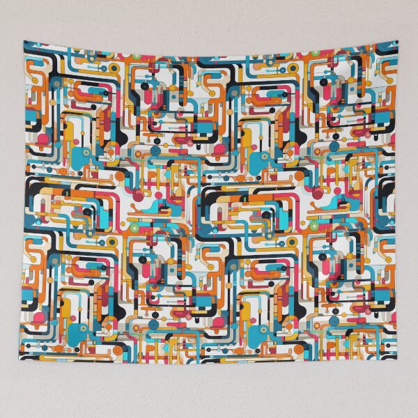 Item preview, Abstract Circuit Maze Labyrinth patterns designed and sold by Graphics By Craig.