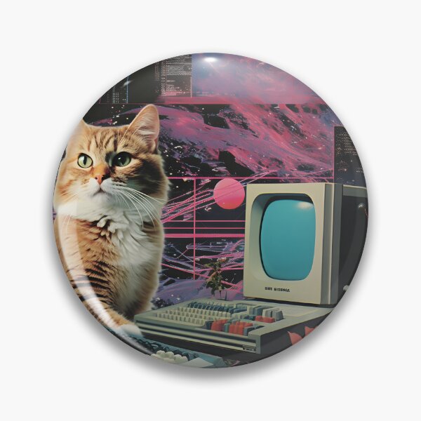 Item preview, Collage Style Cat and Retro Computer designed and sold by Je-we.