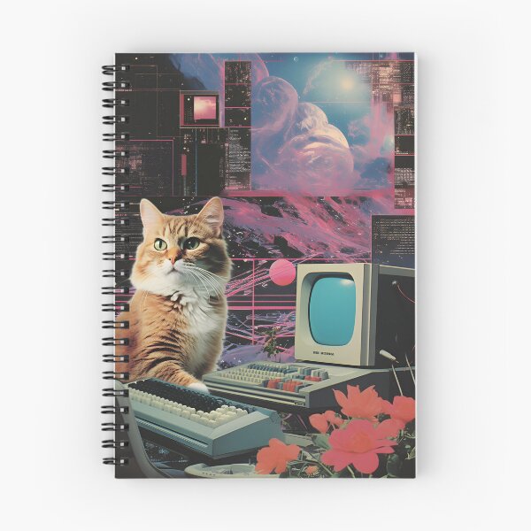 Item preview, Collage Style Cat and Retro Computer designed and sold by Je-we.