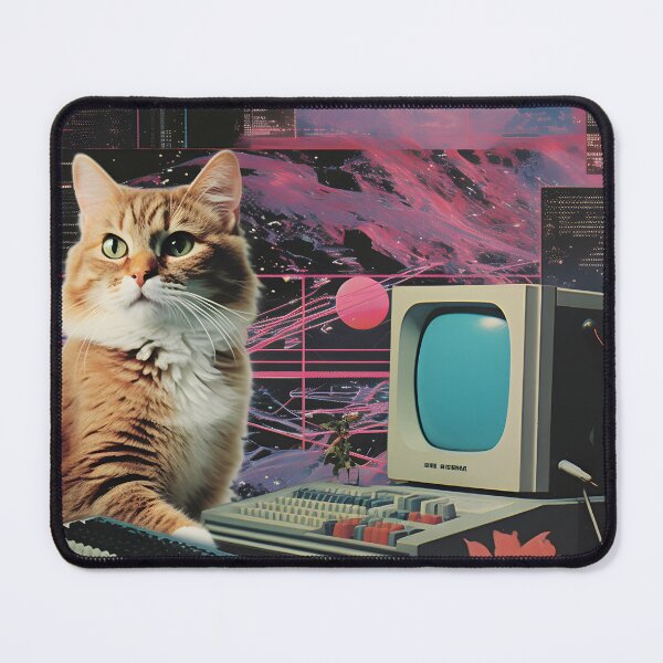 Item preview, Collage Style Cat and Retro Computer designed and sold by Je-we.