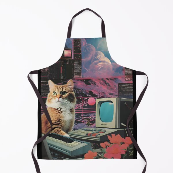 Item preview, Collage Style Cat and Retro Computer designed and sold by Je-we.