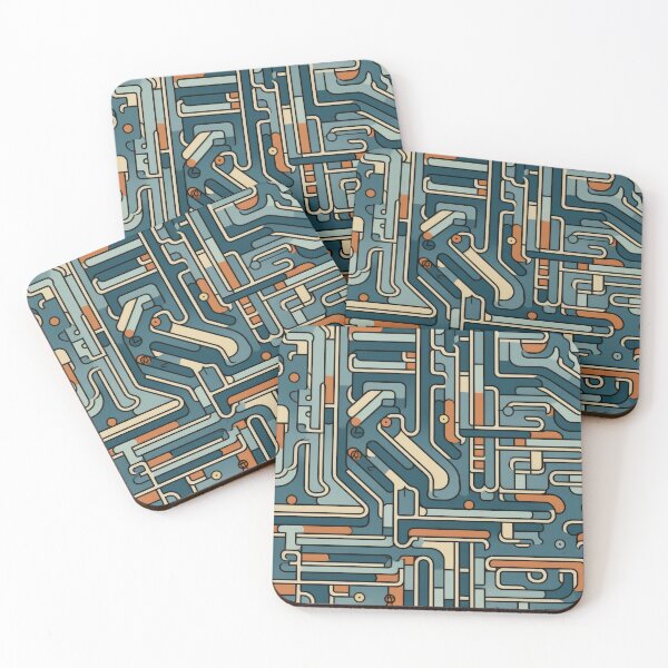 Item preview, Abstract Circuit Maze Labyrinth patterns designed and sold by Graphics By Craig.