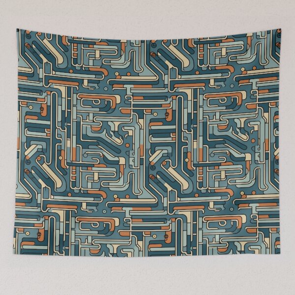 Item preview, Abstract Circuit Maze Labyrinth patterns designed and sold by Graphics By Craig.