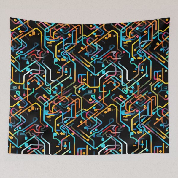 Item preview, Abstract Circuit Maze Labyrinth patterns designed and sold by Graphics By Craig.