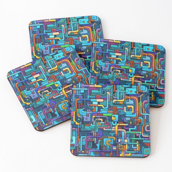 Item preview, Abstract Circuit Maze Labyrinth patterns designed and sold by Graphics By Craig.