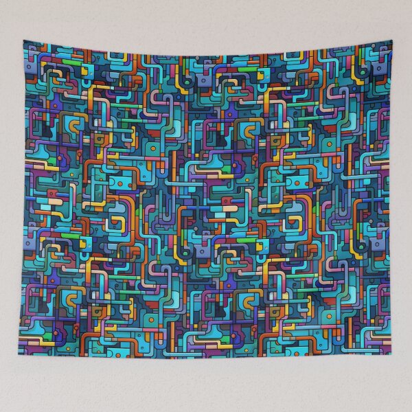 Item preview, Abstract Circuit Maze Labyrinth patterns designed and sold by Graphics By Craig.