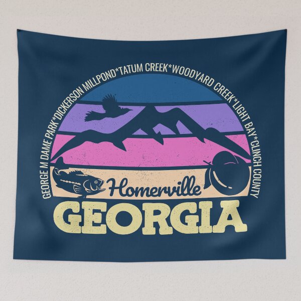 Item preview, Homerville Georgia Sunset Retro Vintage Local Pride Logo designed and sold by CRHPOD20.