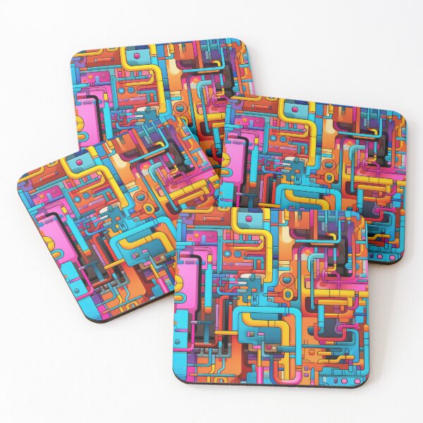 Item preview, Abstract Circuit Maze Labyrinth patterns designed and sold by Graphics By Craig.