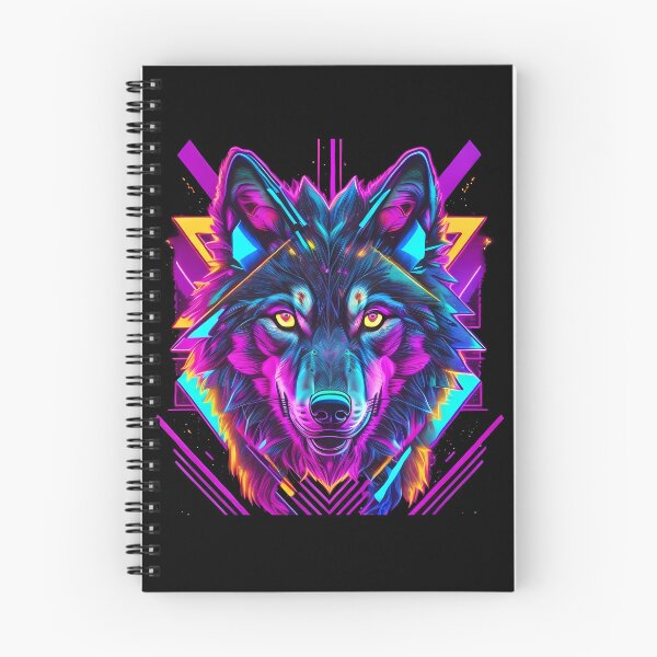 Artikelvorschau, Synthwave-Stil / Neon Wolf entworfen und verkauft von Seneku-Design.
