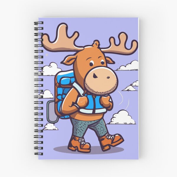Item preview, Funny Moose Hiking Cartoon designed and sold by Nature's Fancy.