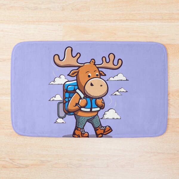 Item preview, Funny Moose Hiking Cartoon designed and sold by Nature's Fancy.