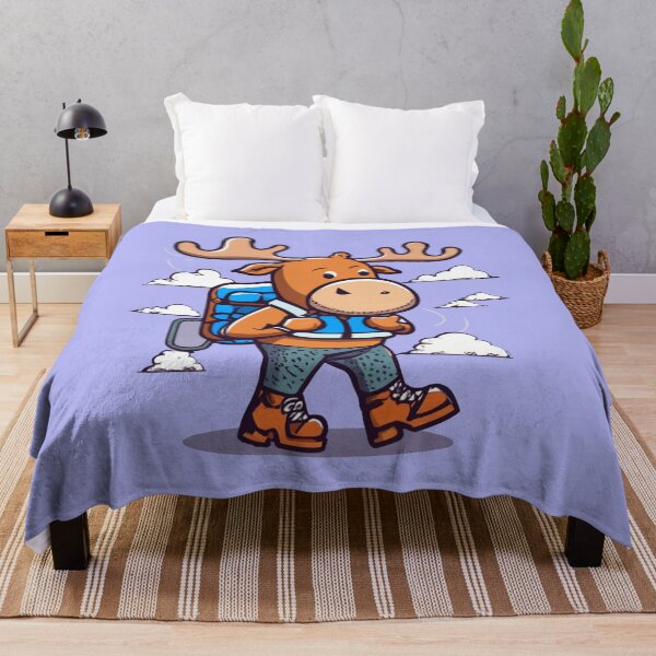 Item preview, Funny Moose Hiking Cartoon designed and sold by Nature's Fancy.