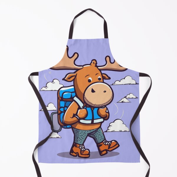 Item preview, Funny Moose Hiking Cartoon designed and sold by Nature's Fancy.