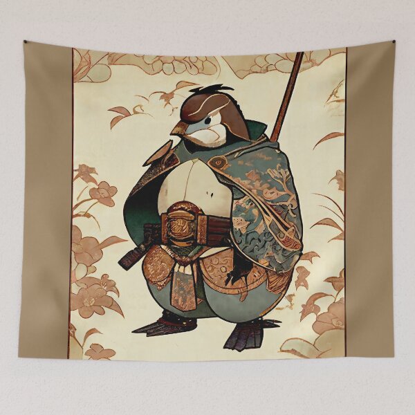 Item preview, Samurai Penguin Art Nouveau designed and sold by entwithanaxe.