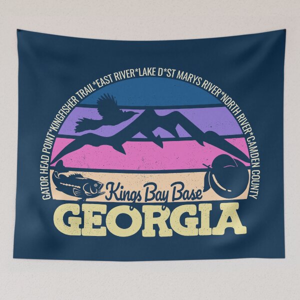 Item preview, Kings Bay Base Georgia Sunset Retro Vintage Local Pride Logo designed and sold by CRHPOD20.