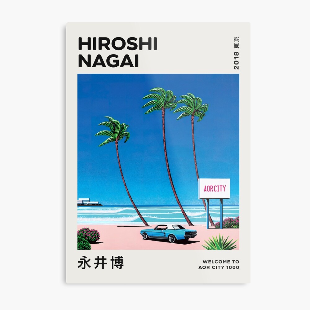 Hiroshi Nagai Aor City Print Album Cover Poster Printable Wall Art Car  Beach Art Print Japanese Vintage Illustration Vaporwave Pop Art | Greeting  Card