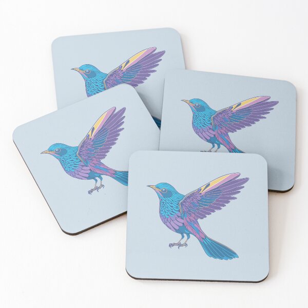 Item preview, Cute holographic Bird with colorful feathers designed and sold by davidbomel-Art.