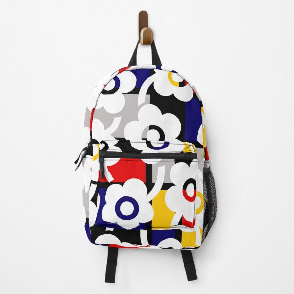 Item preview, Iconic Retro Scandinavian White Flowers in Bauhaus Colors designed and sold by Deutschic.