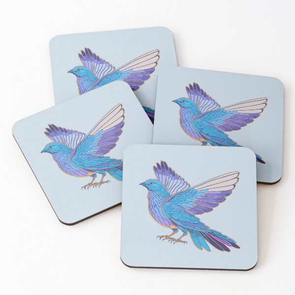 Item preview, Cute holographic Bird with colorful feathers designed and sold by davidbomel-Art.