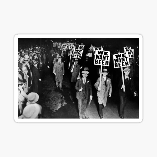 Item preview, 1920's We want beer prohibition protest march vintage alcoholic beverages advertising poster designed and sold by Jéanpaul  Ferro.