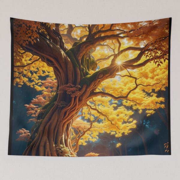 Item preview, Autumn Majesty - Big Tree in Fall | Captivating Beauty of Seasonal Transition designed and sold by OrangeMG.