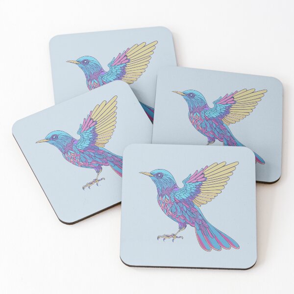 Item preview, Cute holographic Bird with colorful feathers designed and sold by davidbomel-Art.