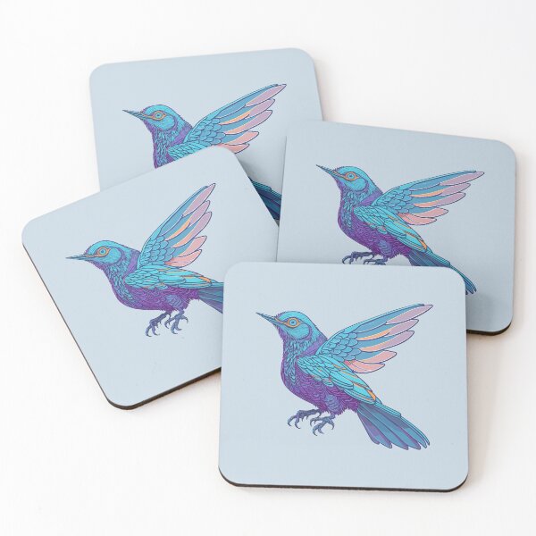 Item preview, Cute holographic Bird with colorful feathers designed and sold by davidbomel-Art.