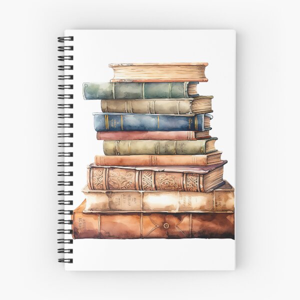 Item preview, Books stack of books watercolor vintage designed and sold by Inktown.