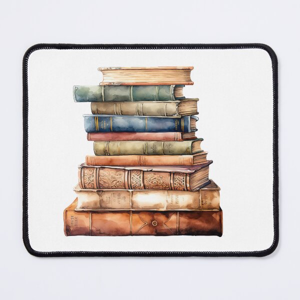 Item preview, Books stack of books watercolor vintage designed and sold by Inktown.
