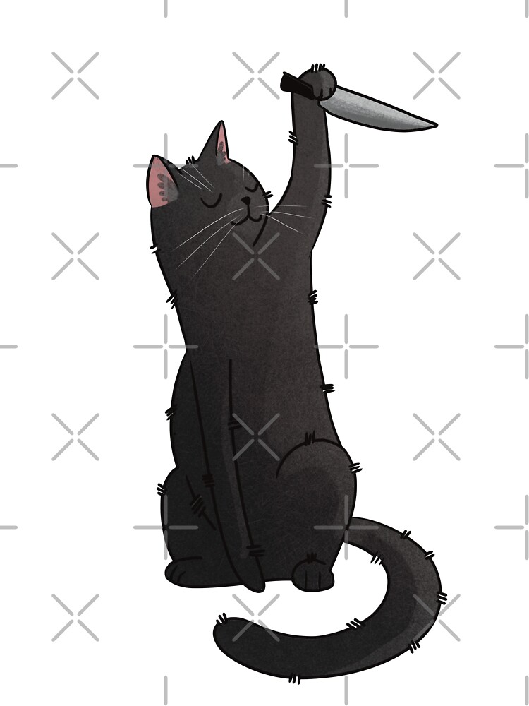 Disover Cat with Knife - Murderous Black Cat Halloween Design  Baby One-Piece