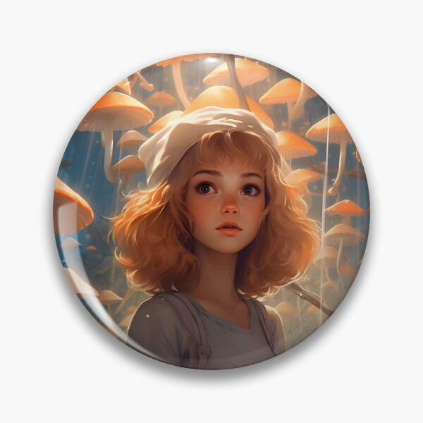 Item preview, Amazed Girl In A Mystical Land OF Surreal Floating Mushrooms designed and sold by scooterbaby.
