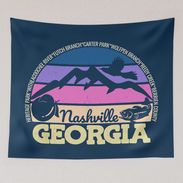 Item preview, Nashville Georgia Sunset Retro Vintage Local Pride Logo designed and sold by CRHPOD20.
