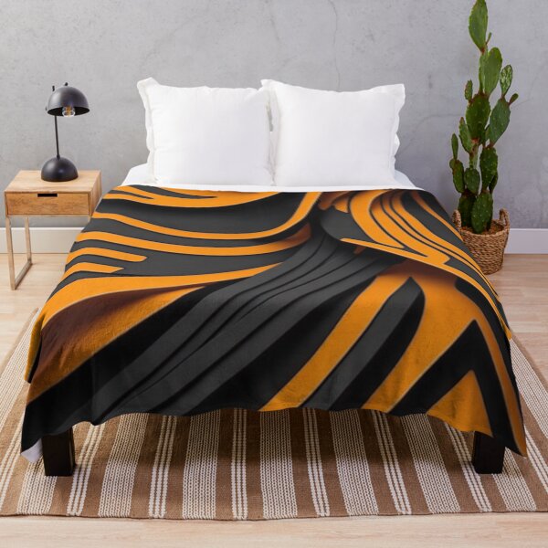 Item preview, wavy black and orange Abstract pattern designed and sold by Rothnaric.
