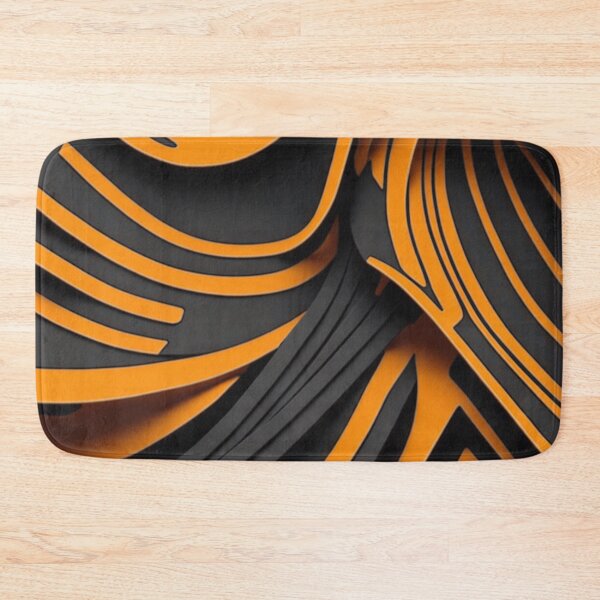 Item preview, wavy black and orange Abstract pattern designed and sold by Rothnaric.